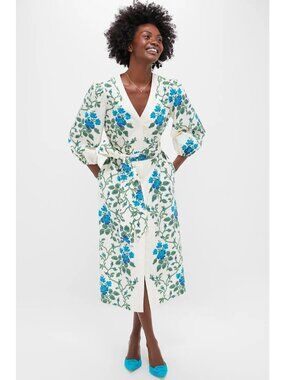 Tuckernuck Cotton Poplin Lachlan Dress Cerulean Vine Size Large NWT